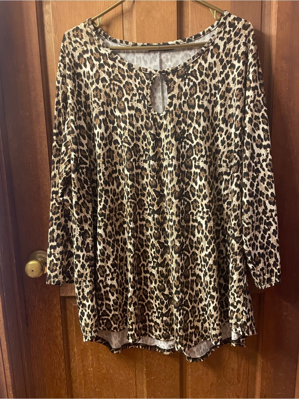 Leopard Print Long Sleeve Women’s Top - Brown